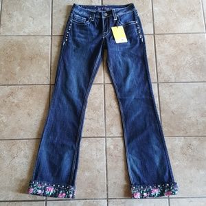 NWT 5x35 Ranch Royalty Rose Garden Bootcut Jeans